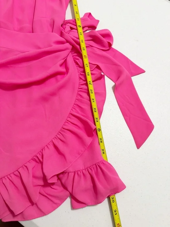 Lilly Pulitzer Alisa Ruffle Wrap Dress Hot Pink 12 - Picture 16 of 16